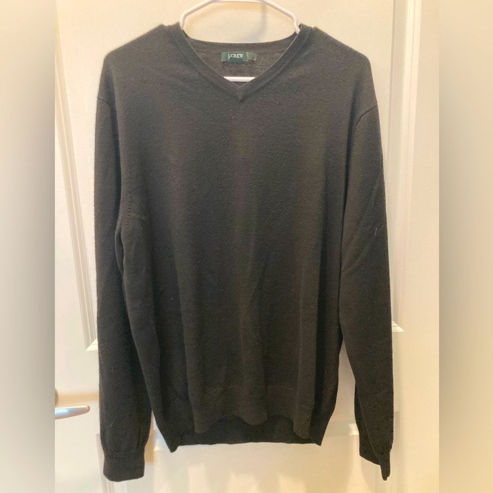 J. Crew 100% Italian Merino Wool Black Sweater